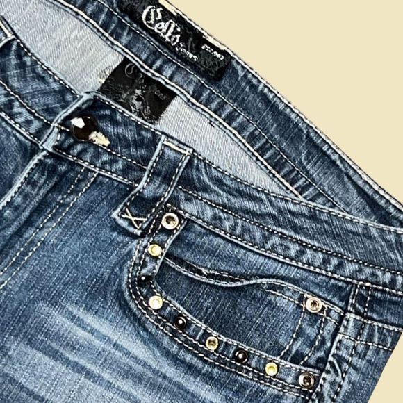 Celleo Mid Rise Embellished Jeans Size 13 31x32 162 - Picture 3 of 7